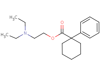 Cyclohexanecarboxylicacid, 1-phenyl-, 2-(diethylamino)ethyl ester, hydrochloride (1:1)Structure,29303-07-9Structure Cyclohexanecarboxylicacid, 1-phenyl-, 2-(diethylamino)ethyl ester, hydrochloride (1:1) Structure,29303-07-9Structure