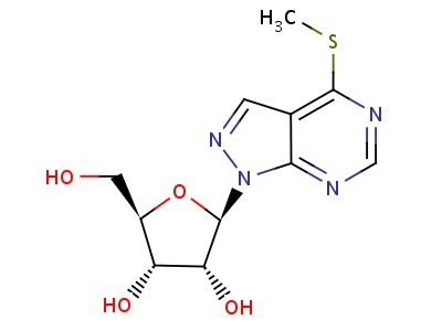 1 Beta-ribofuranosyl-4-(methylmercapto)pyrazolo(3,4-d)pyrimidineStructure,60355-67-1Structure 1 Beta-ribofuranosyl-4-(methylmercapto)pyrazolo(3,4-d)pyrimidine Structure,60355-67-1Structure