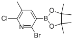 2-Bromo-6-chloro-5-methyl-3-(4,4,5,5-tetramethyl-1,3,2-dioxaborolan-2-yl)-pyridineStructure,1010101-11-7Structure 2-Bromo-6-chloro-5-methyl-3-(4,4,5,5-tetramethyl-1,3,2-dioxaborolan-2-yl)-pyridine Structure,1010101-11-7Structure