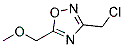 3-(Chloromethyl)-5-(methoxymethyl)-1,2,4-oxadiazoleStructure,1015846-54-4Structure 3-(Chloromethyl)-5-(methoxymethyl)-1,2,4-oxadiazole Structure,1015846-54-4Structure