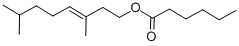 Hexanoic acid 3,7-dimethyl-6-octen-1-yl esterStructure,10580-25-3Structure Hexanoic acid 3,7-dimethyl-6-octen-1-yl ester Structure,10580-25-3Structure