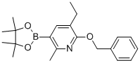 3-Ethyl-6-methyl-2-(phenylmethoxy)-5-(4,4,5,5-tetramethyl-1,3,2-dioxaborolan-2-yl)-pyridineStructure,1064073-76-2Structure 3-Ethyl-6-methyl-2-(phenylmethoxy)-5-(4,4,5,5-tetramethyl-1,3,2-dioxaborolan-2-yl)-pyridine Structure,1064073-76-2Structure