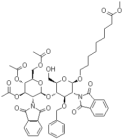 8-甲氧基羰基辛基-2-脫氧-2-鄰苯二甲酰亞氨基-3-o-芐基-4-o-(3,4,6-三-o-乙?；?2-脫氧-2-鄰苯二甲酰亞氨基-β-d-吡喃葡萄糖)-β-d-吡喃葡萄糖苷結(jié)構(gòu)式_106445-30-1結(jié)構(gòu)式