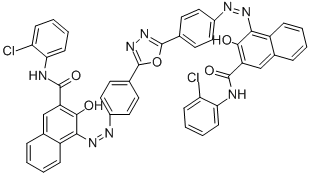 4,4-1,3,4-Oxadiazole-2,5-diylbis(4,1-phenyleneazo)bisn-(2-chlorophenyl)-3-hydroxy-2-naphthalenecarboxamideStructure,109299-00-5Structure 4,4-1,3,4-Oxadiazole-2,5-diylbis(4,1-phenyleneazo)bisn-(2-chlorophenyl)-3-hydroxy-2-naphthalenecarboxamide Structure,109299-00-5Structure