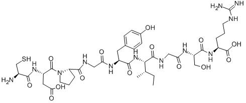 L-半胱氨酰-L-alpha-天冬氨酰-L-脯氨酰甘氨酰-L-酪氨酰-L-異亮氨酰甘氨酰-L-絲氨酰-L-精氨酸結構式_110590-60-8結構式