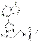 1-(乙基磺?；?-3-[4-(7H-吡咯并[2,3-d]嘧啶-4-基)-1H-吡唑-1-基]-3-氮雜環(huán)丁烷乙腈結(jié)構(gòu)式_1187594-09-7結(jié)構(gòu)式