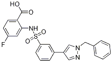 2-(3-(1-Benzyl-1h-pyrazol-4-yl)phenylsulfonamido)-4-fluorobenzoic acidStructure,1197896-93-7Structure 2-(3-(1-Benzyl-1h-pyrazol-4-yl)phenylsulfonamido)-4-fluorobenzoic acid Structure,1197896-93-7Structure