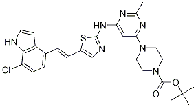 Tert-butyl4-(6-((5-(2-(7-chloro-1h-indol-4-yl)vinyl)thiazol-2-yl)amino)-2-methylpyrimidin-4-yl)piperazine-1-carboxylateStructure,1245652-85-0Structure Tert-butyl4-(6-((5-(2-(7-chloro-1h-indol-4-yl)vinyl)thiazol-2-yl)amino)-2-methylpyrimidin-4-yl)piperazine-1-carboxylate Structure,1245652-85-0Structure