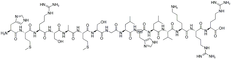 L-組氨酰-L-蛋氨酰-L-精氨酰-L-絲氨酰-L-丙氨酰-L-蛋氨酰-L-絲氨酰甘氨酰-L-亮氨酰-L-組氨酰-L-亮氨酰-L-纈氨酰-L-賴氨酰-L-精氨酰-L-精氨酸結(jié)構(gòu)式_125911-68-4結(jié)構(gòu)式