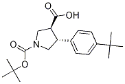 (3S,4r)-1-(tert-butoxycarbonyl)-4-(4-(tert-butyl)phenyl)pyrrolidine-3-carboxylic acidStructure,1263281-72-6Structure (3S,4r)-1-(tert-butoxycarbonyl)-4-(4-(tert-butyl)phenyl)pyrrolidine-3-carboxylic acid Structure,1263281-72-6Structure