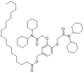 3,4-Bis(2-(dicyclohexylamino)-2-oxoethoxy)benzyl stearateStructure,129880-73-5Structure 3,4-Bis(2-(dicyclohexylamino)-2-oxoethoxy)benzyl stearate Structure,129880-73-5Structure