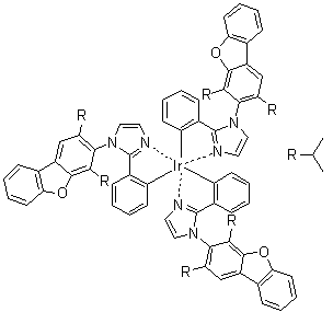 三[1-(2,4-二異丙基二苯并[BD呋喃-3-基)-2-苯基-1H-咪唑]合銥(III)結(jié)構(gòu)式_1331833-06-7結(jié)構(gòu)式