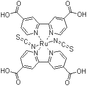 順式-二硫氰酸基雙(N,N-2,2-聯(lián)吡啶-4,4-二甲酸)釕結(jié)構(gòu)式_141460-19-7結(jié)構(gòu)式
