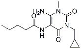  n-[6-氨基-3-(環(huán)丙基甲基)-1,2,3,4-四氫-1-甲基-2,4-二氧代-5-嘧啶]-戊酰胺結構式_143148-56-5結構式