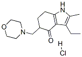 3-乙基-6,7-二氫-2-甲基-5-嗎啉甲基吲哚-4(5H)-酮鹽酸鹽結(jié)構(gòu)式_15622-65-8結(jié)構(gòu)式