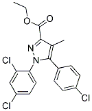 1H-Pyrazole-3-carboxylic acid, 5-(4-chlorophenyl)-1-(2,4-dichlorophenyl)-4-methyl-, ethyl esterStructure,158941-22-1Structure 1H-Pyrazole-3-carboxylic acid, 5-(4-chlorophenyl)-1-(2,4-dichlorophenyl)-4-methyl-, ethyl ester Structure,158941-22-1Structure