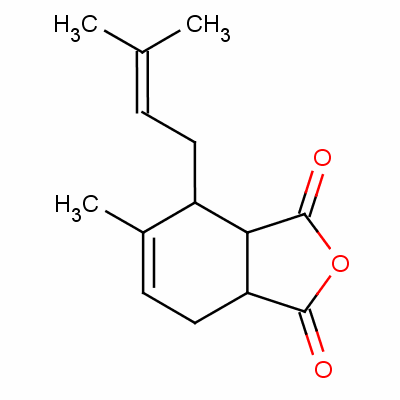 (e)-3a,4,7,7a-四氫-5-甲基-4-(3-甲基-2-丁烯)-1,3-異苯并呋喃二酮結構式_16726-03-7結構式