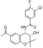 N-((3s,4s)-6-乙?；?3-羥基-2,2-二甲基苯并二氫吡喃-4-基)-3-氯-4-氟苯甲酰胺結構式_175013-84-0結構式