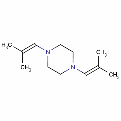 Piperazine,1,4-bis(2-methyl-1-propen-1-yl)-Structure,19244-91-8Structure Piperazine,1,4-bis(2-methyl-1-propen-1-yl)- Structure,19244-91-8Structure