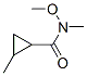 N-methoxy-n,2-dimethyl-cyclopropanecarboxamideStructure,192644-20-5Structure N-methoxy-n,2-dimethyl-cyclopropanecarboxamide Structure,192644-20-5Structure