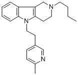 2,3,4,5-四氫-2-丁基-5-(2-(6-甲基-3-吡啶)乙基)-1H-吡啶并(4 ,3-b)吲哚結(jié)構(gòu)式_20674-94-6結(jié)構(gòu)式