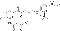 alpha-特戊酰基-N-[2-氯-5-[4-(2,4-二特戊基苯氧基)正丁酰胺基]]乙酰苯胺結(jié)構(gòu)式_26110-32-7結(jié)構(gòu)式