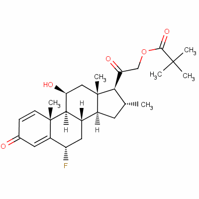 6Alpha-fluoro-11beta,21-dihydroxy-16alpha-methylpregna-1,4-diene-3,20-dione 21-pivalateStructure,29205-06-9Structure 6Alpha-fluoro-11beta,21-dihydroxy-16alpha-methylpregna-1,4-diene-3,20-dione 21-pivalate Structure,29205-06-9Structure