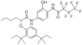 2-[2,4-雙(1,1-二甲基丙基)苯氧基]-N-[4-(2,2,3,3,4,4,4-七氟丁酰胺)-3-羥基苯基]己酰胺結(jié)構(gòu)式_2923-93-5結(jié)構(gòu)式