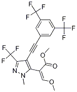 Methyl 2-(4-((3,5-bis(trifluoromethyl)phenyl)ethynyl)-1-methyl-3-(trifluoromethyl)-1h-pyrazol-5-yl)-3-methoxyacrylateStructure,331236-98-7Structure Methyl 2-(4-((3,5-bis(trifluoromethyl)phenyl)ethynyl)-1-methyl-3-(trifluoromethyl)-1h-pyrazol-5-yl)-3-methoxyacrylate Structure,331236-98-7Structure