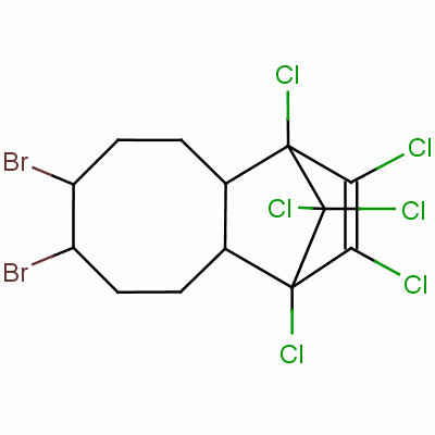 7,8-Dibromo-1,2,3,4,11,11-hexachloro-1,4,4a,5,6,7,8,9,10,10a-decahydro-1,4-methanobenzocycloocteneStructure,51936-55-1Structure 7,8-Dibromo-1,2,3,4,11,11-hexachloro-1,4,4a,5,6,7,8,9,10,10a-decahydro-1,4-methanobenzocyclooctene Structure,51936-55-1Structure