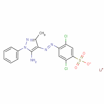 4-[(5-氨基-3-甲基-1-苯基-1H-吡唑-4-基)氮雜]-2,5-二氯苯磺酸鋰結(jié)構(gòu)式_52236-73-4結(jié)構(gòu)式