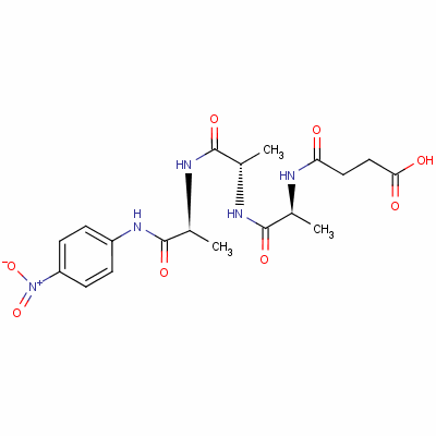 Suc-丙氨酰-丙氨酰-丙氨酰-對硝基苯胺結(jié)構(gòu)式_52299-14-6結(jié)構(gòu)式