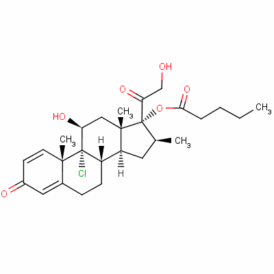 9-Chloro-11beta,17,21-trihydroxy-16beta-methylpregna-1,4-diene-3,20-dione 17-valerateStructure,52619-18-8Structure 9-Chloro-11beta,17,21-trihydroxy-16beta-methylpregna-1,4-diene-3,20-dione 17-valerate Structure,52619-18-8Structure
