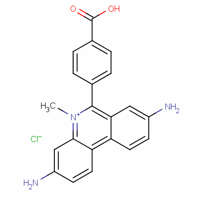 3,8-Diamino-6-(4-carboxyphenyl)-5-methyl-phenanthridinium chlorideStructure,52671-19-9Structure 3,8-Diamino-6-(4-carboxyphenyl)-5-methyl-phenanthridinium chloride Structure,52671-19-9Structure