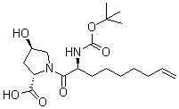 (4R)-1-[(2S)-2-[[叔丁氧羰基]氨基]-1-氧代-8-壬烯基]-4-羥基-L-脯氨酸結構式_552335-47-4結構式