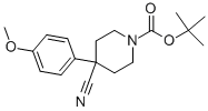 Tert-butyl 4-cyano-4-(4-methoxyphenyl)piperidine-1-carboxylateStructure,553631-38-2Structure Tert-butyl 4-cyano-4-(4-methoxyphenyl)piperidine-1-carboxylate Structure,553631-38-2Structure