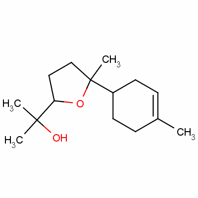 Tetrahydro-alpha,alpha,5-trimethyl-5-(4-methyl-3-cyclohexen-1-yl)furan-2-methanolStructure,55399-12-7Structure Tetrahydro-alpha,alpha,5-trimethyl-5-(4-methyl-3-cyclohexen-1-yl)furan-2-methanol Structure,55399-12-7Structure