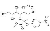 5-Acetamino-4-hydroxy-2-(4-nitro-phenoxy)-6-(1,2,3-trihydroxy-propyl)-tetrahydro-pyran-2-carboxylic acid methyl esterStructure,59694-35-8Structure 5-Acetamino-4-hydroxy-2-(4-nitro-phenoxy)-6-(1,2,3-trihydroxy-propyl)-tetrahydro-pyran-2-carboxylic acid methyl ester Structure,59694-35-8Structure
