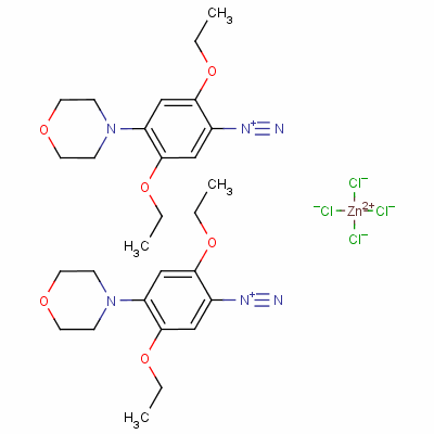 2,5-Diethoxy-4-(morpholin-4-yl)benzenediazonium tetrachlorozincate (2:1)Structure,6023-29-6Structure 2,5-Diethoxy-4-(morpholin-4-yl)benzenediazonium tetrachlorozincate (2:1) Structure,6023-29-6Structure