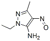1H-pyrazol-5-amine,1-ethyl-3-methyl-4-nitroso-Structure,60334-94-3Structure 1H-pyrazol-5-amine,1-ethyl-3-methyl-4-nitroso- Structure,60334-94-3Structure