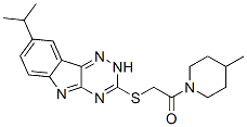 (9ci)-4-甲基-1-[[[8-(1-甲基乙基)-2H-1,2,4-噻嗪并[5,6-b]吲哚-3-基]硫代]乙?；鵠-哌啶結(jié)構(gòu)式_603947-29-1結(jié)構(gòu)式