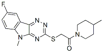 (9ci)-1-[[(8-氟-5-甲基-5H-1,2,4-噻嗪并[5,6-b]吲哚-3-基)硫代]乙?；鵠-4-甲基-哌啶結(jié)構(gòu)式_603948-15-8結(jié)構(gòu)式