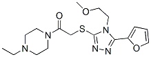 (9ci)-1-乙基-4-[[[5-(2-呋喃)-4-(2-甲氧基乙基)-4H-1,2,4-噻唑-3-基]硫代]乙?；鵠-哌嗪結(jié)構(gòu)式_603981-82-4結(jié)構(gòu)式