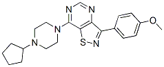 (9ci)-7-(4-環(huán)戊基-1-哌嗪)-3-(4-甲氧基苯基)-異噻唑并[4,5-d]嘧啶結構式_604741-41-5結構式