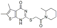 (9ci)-1-[[(1,4-二氫-5,6-二甲基-4-氧代噻吩并[2,3-d]嘧啶-2-基)硫代]乙?；鵠-2-甲基-哌啶結(jié)構(gòu)式_606107-64-6結(jié)構(gòu)式