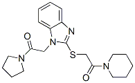 (9ci)-1-[[[1-[2-氧代-2-(1-吡咯烷)乙基]-1H-苯并咪唑-2-基]硫代]乙酰基]-哌啶結構式_606109-65-3結構式