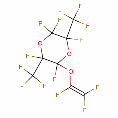2,2,3,5,6-五氟-3,6-雙(三氟甲基)-5-[(三氟乙烯基)氧基]-1,4-二噁烷結(jié)構(gòu)式_61097-79-8結(jié)構(gòu)式