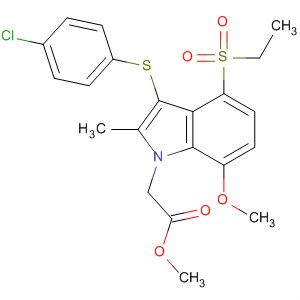 Methyl 2-(3-(4-chlorophenylthio)-4-(ethylsulfonyl)-7-methoxy-2-methyl-1h-indol-1-yl)acetateStructure,628736-14-1Structure Methyl 2-(3-(4-chlorophenylthio)-4-(ethylsulfonyl)-7-methoxy-2-methyl-1h-indol-1-yl)acetate Structure,628736-14-1Structure