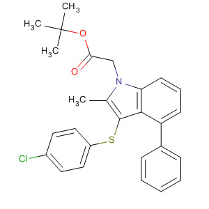 Tert-butyl 2-(3-(4-chlorophenylthio)-2-methyl-4-phenyl-1h-indol-1-yl)acetateStructure,628737-21-3Structure Tert-butyl 2-(3-(4-chlorophenylthio)-2-methyl-4-phenyl-1h-indol-1-yl)acetate Structure,628737-21-3Structure