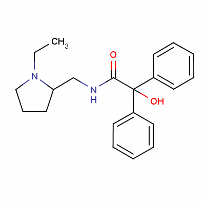 N-(1-ethyl-pyrrolidin-2-ylmethyl)-2-hydroxy-2,2-diphenyl-acetamideStructure,66304-03-8Structure N-(1-ethyl-pyrrolidin-2-ylmethyl)-2-hydroxy-2,2-diphenyl-acetamide Structure,66304-03-8Structure